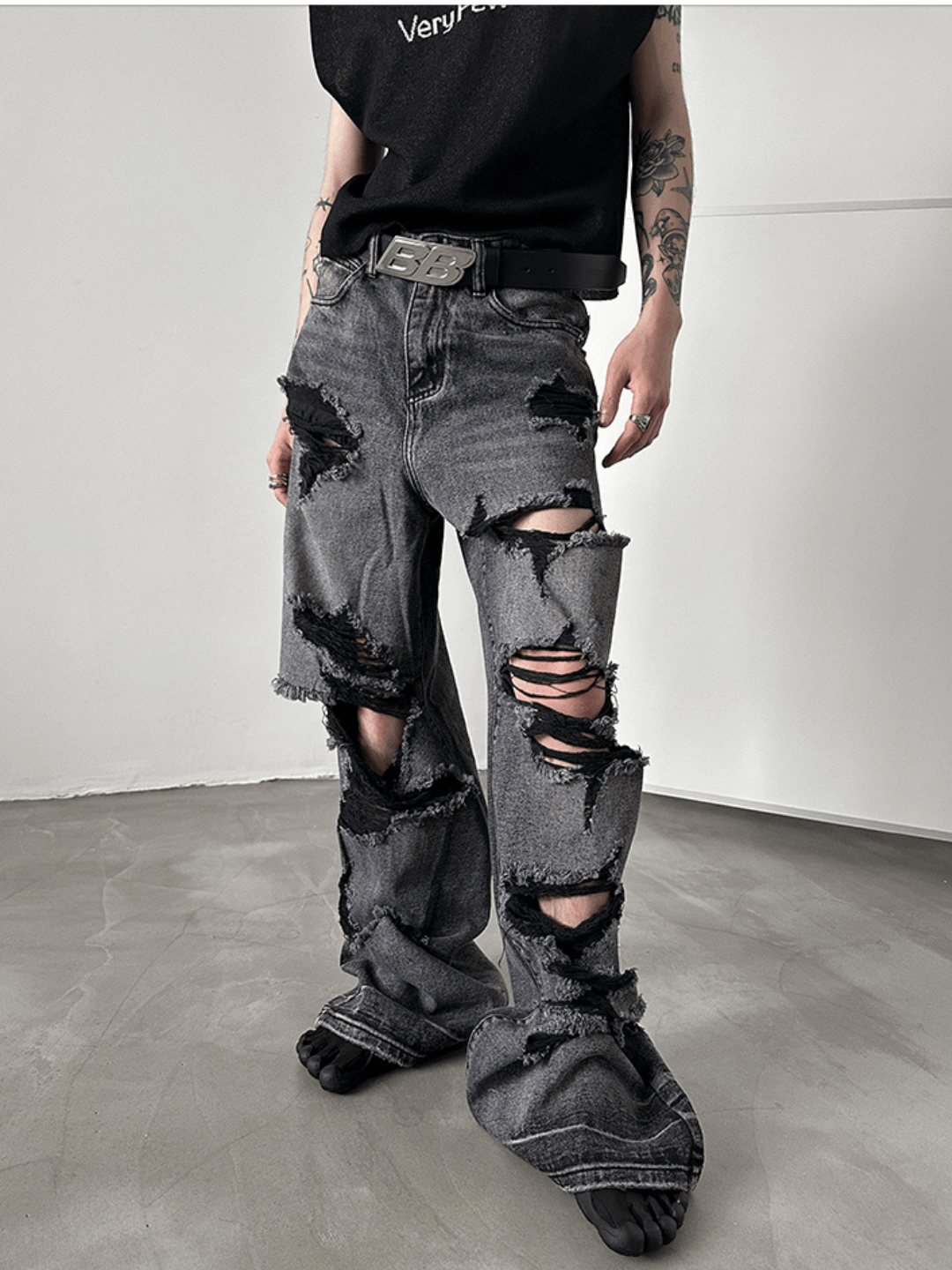 [GENESISBOY] wash wide leg jeans st1731