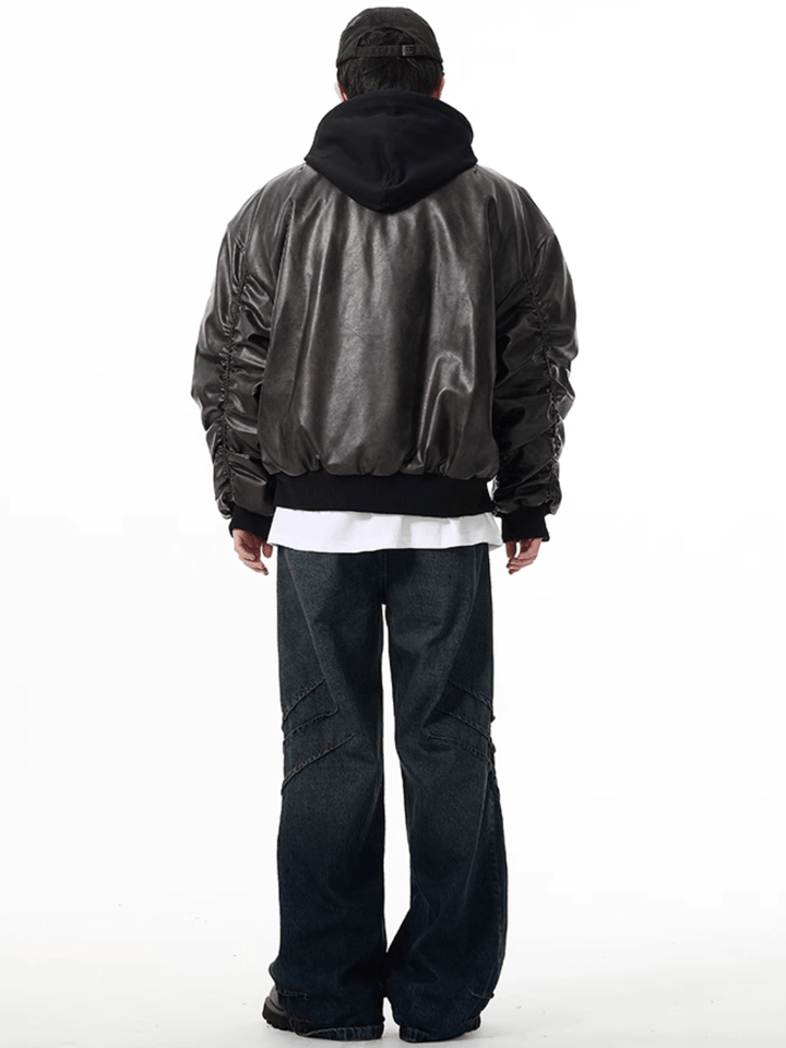 [motherfucker] American flight jacket leather jacket st1774