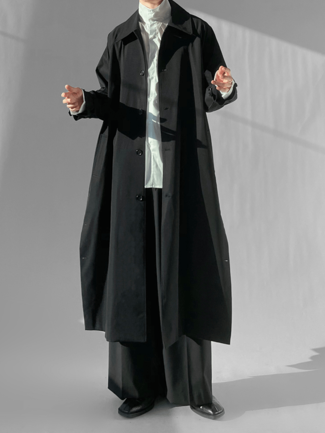 [North autumn X] trend loose long over-the-knee coat st1570