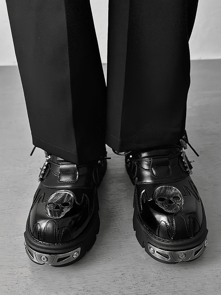 Punk Metal Leather Shoes st1643