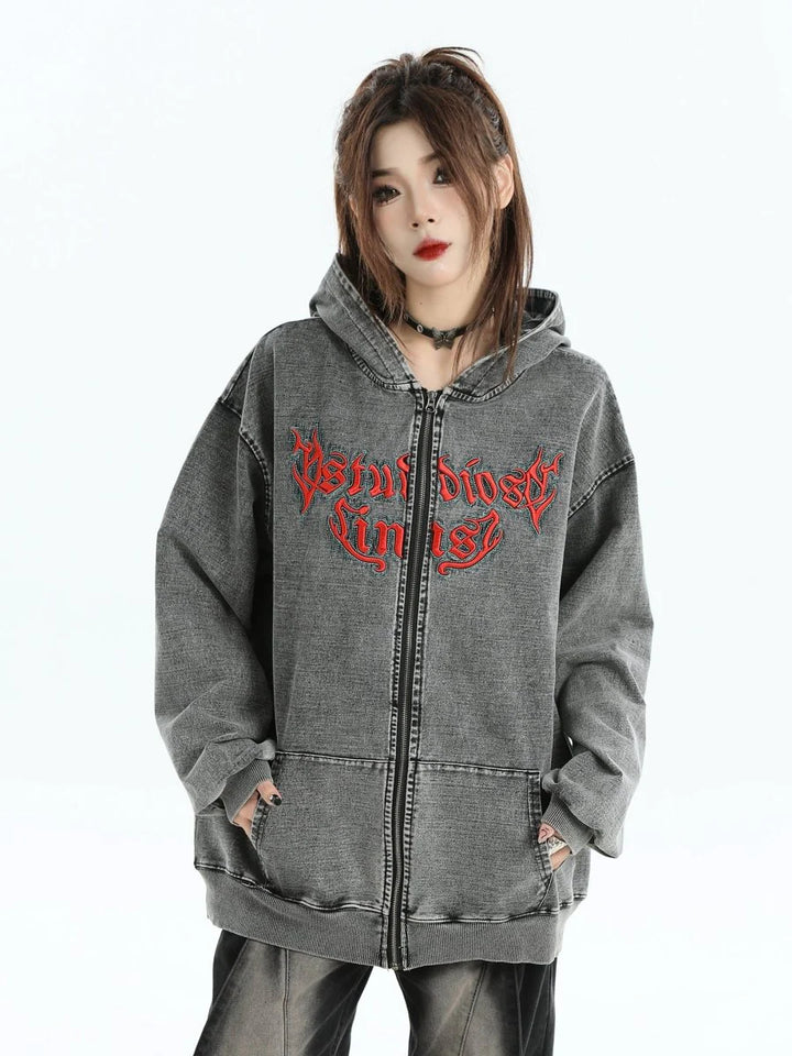 GOTHIC LETTER LOGO DENIM JACKET ST1248