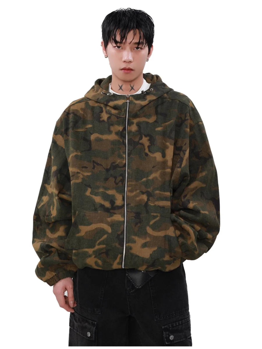 [MRNEARLY] LOOSE ZIPPER HOODED JACKET ST1450