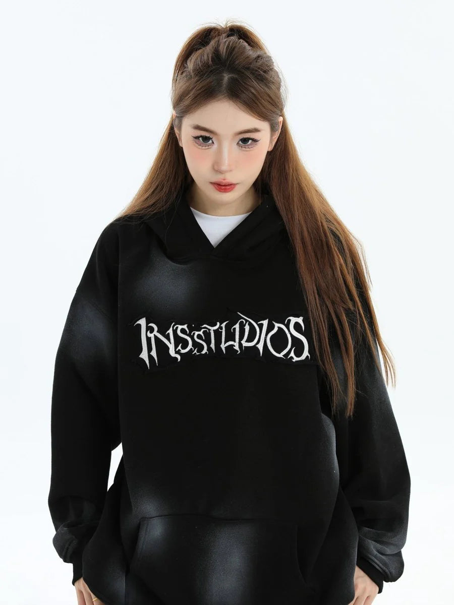 SPRAY PAINT LOGO LOOSE HOODIE ST1199