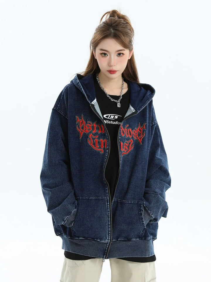 GOTHIC LETTER LOGO DENIM JACKET ST1248