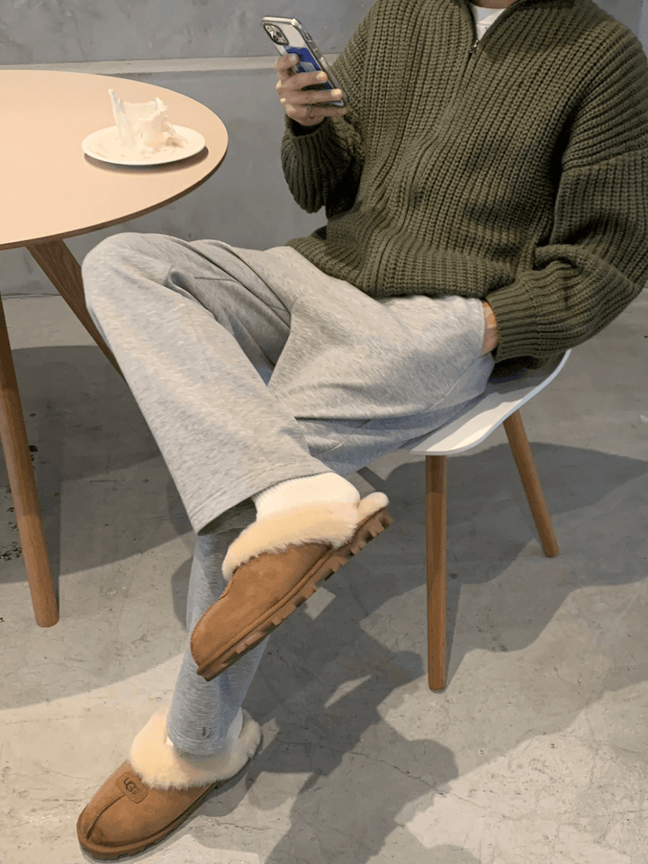 [LEMiE] loose straight wide-leg sweat pants st1004