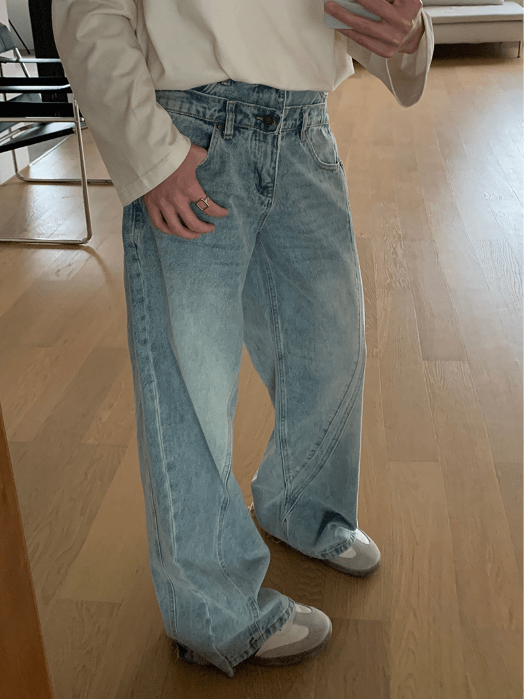 [ONELYC1NS] Double-waist Denim Pants st2090