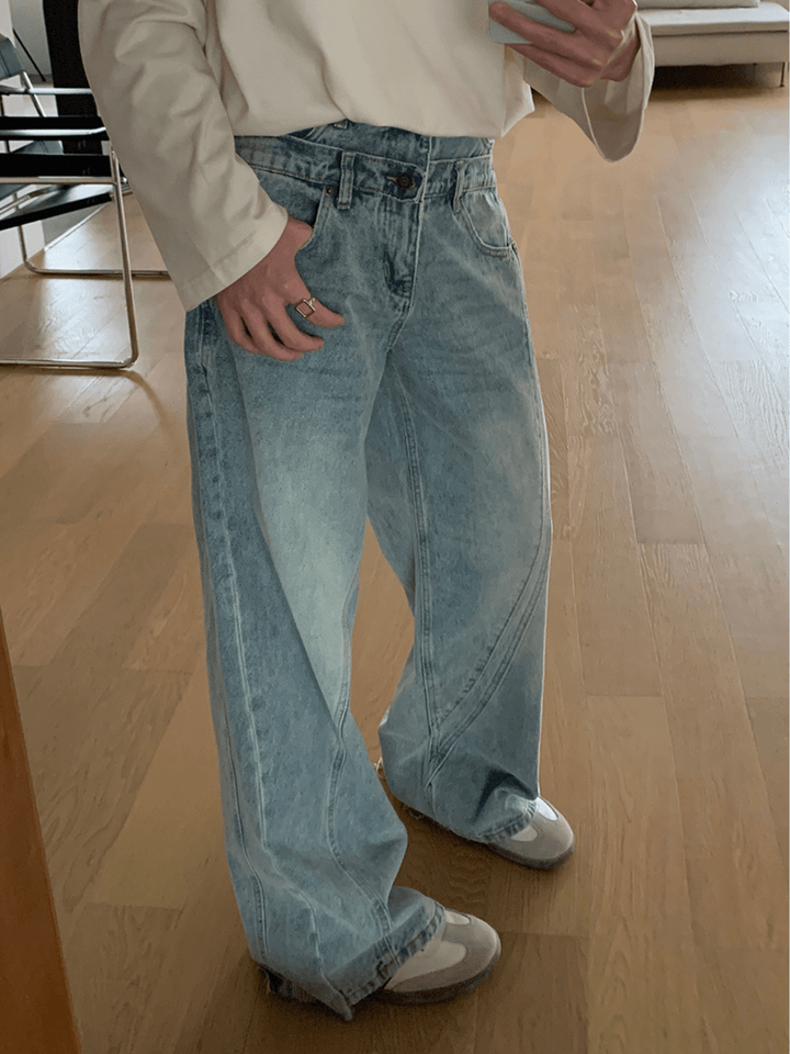 [ONELYC1NS] Double-waist Denim Pants st2090