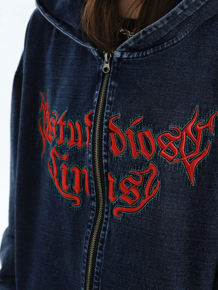 GOTHIC LETTER LOGO DENIM JACKET ST1248