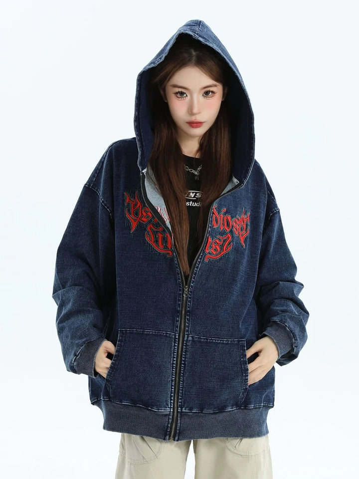 GOTHIC LETTER LOGO DENIM JACKET ST1248