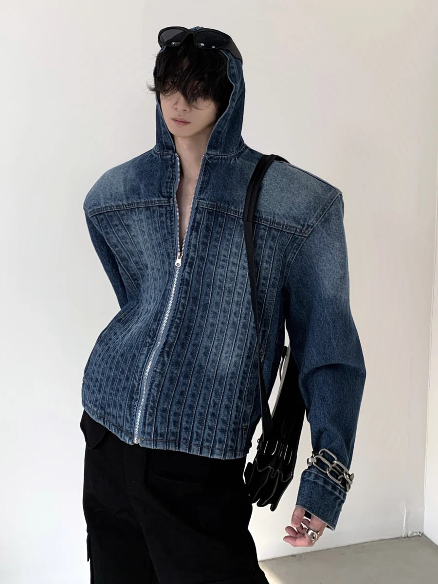 [AUTUMNWIND] HIGH STREET HOODED DENIM JACKET ST1712