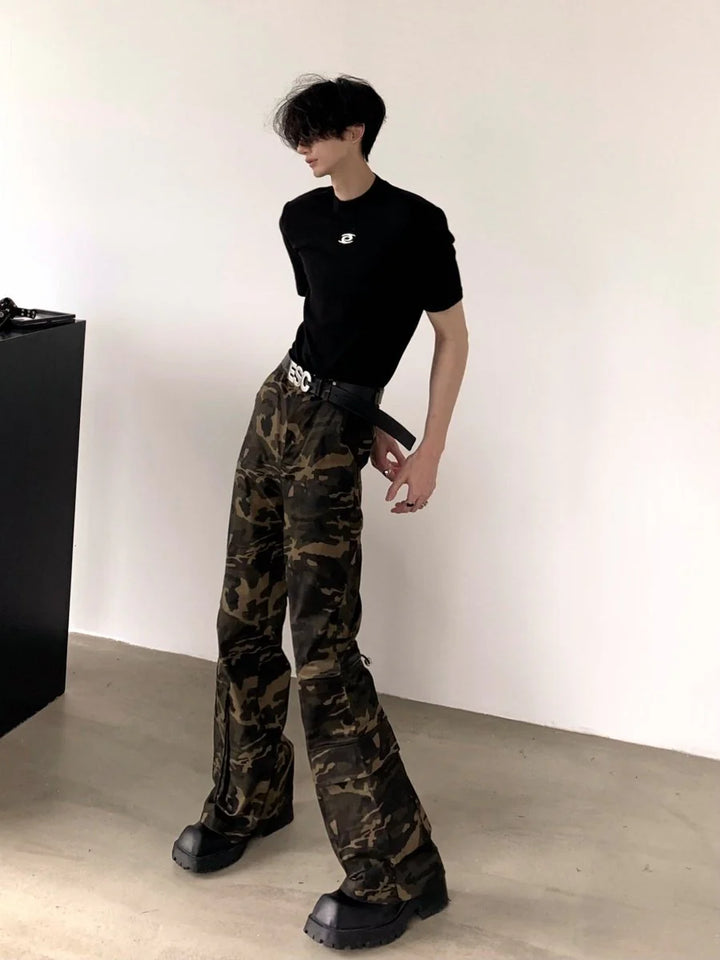 [AUTUMNWIND] CAMOUFLAGE SLIM WORK PANTS ST913