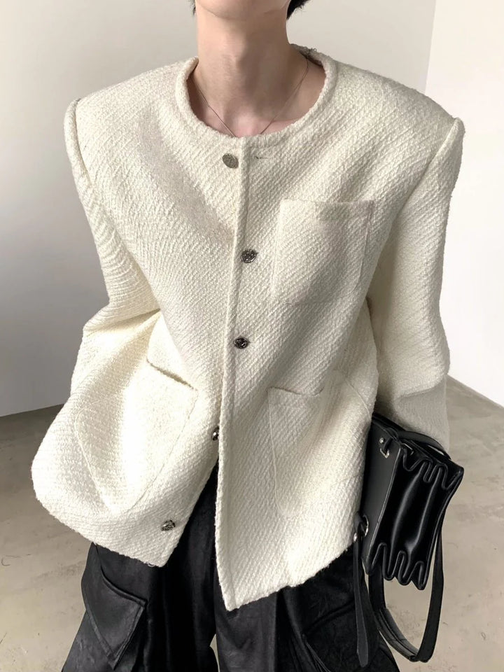 [AUTUMNWIND] WOOL WHITE TWEED JACKET ST1061