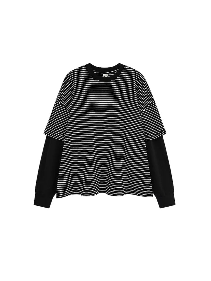 [FLAT ROOM] Layered Striped Long Sleeve Tee st2066