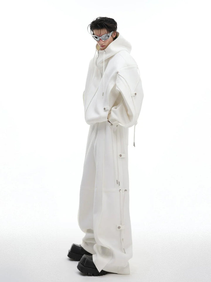 [CULTUREE] LOOSE HOODED SWEATER JACKET + BOTTOMS ST1035