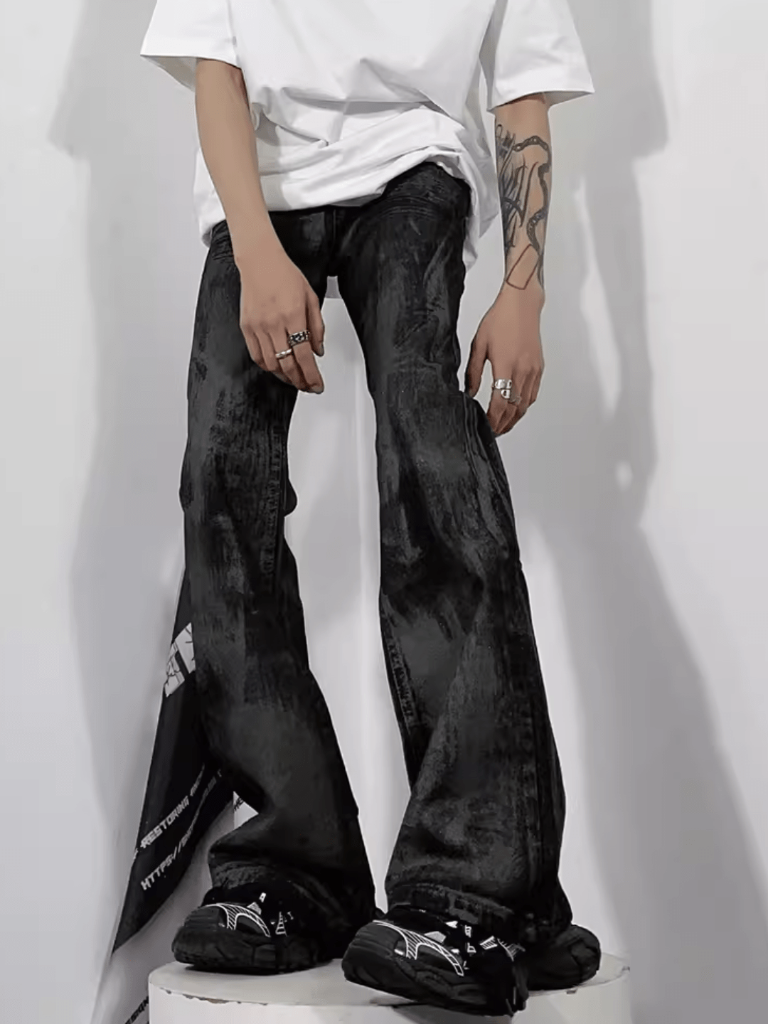 [76STREET] High Street Stacked Long Pants st1998