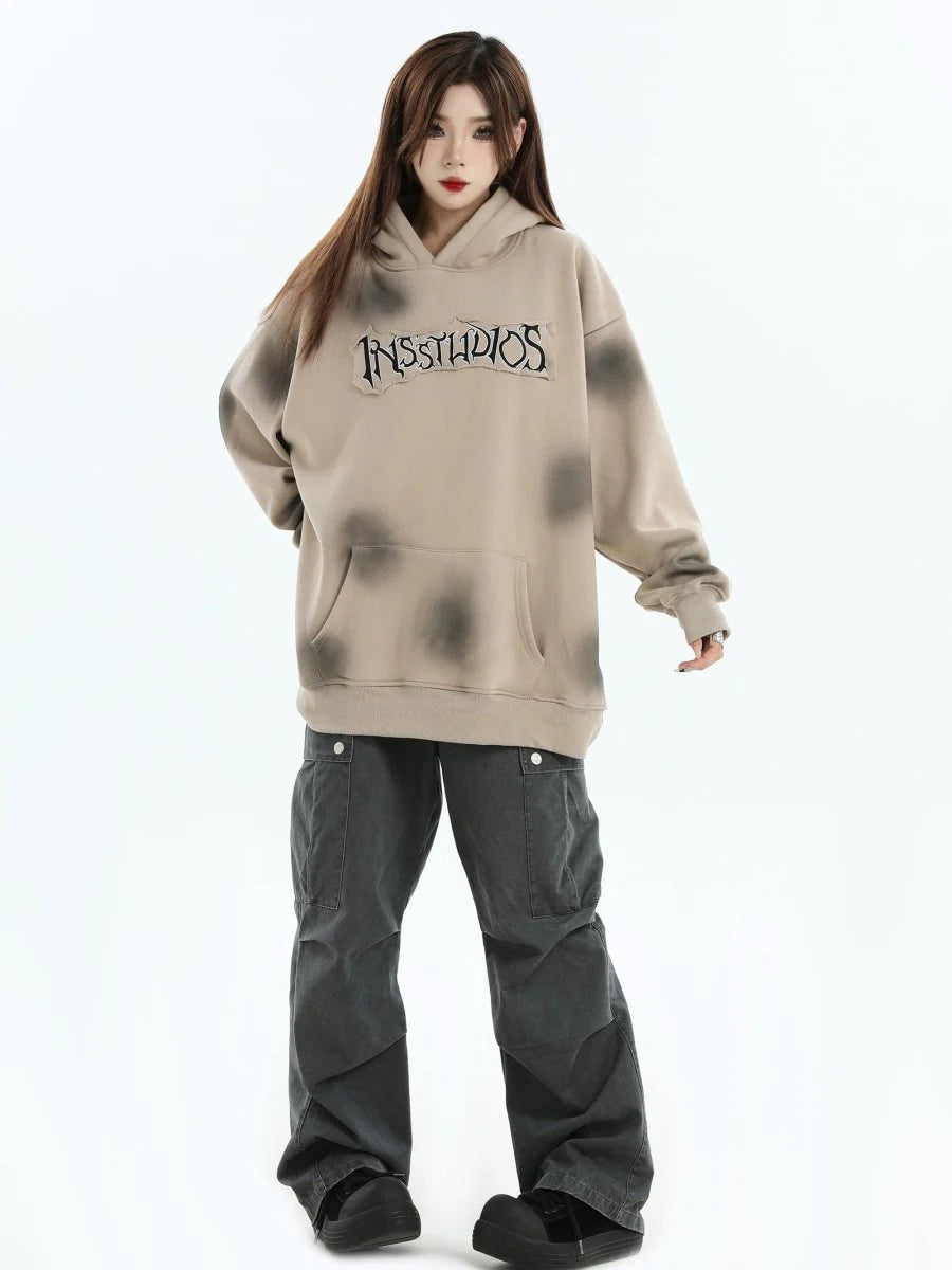 SPRAY PAINT LOGO LOOSE HOODIE ST1199