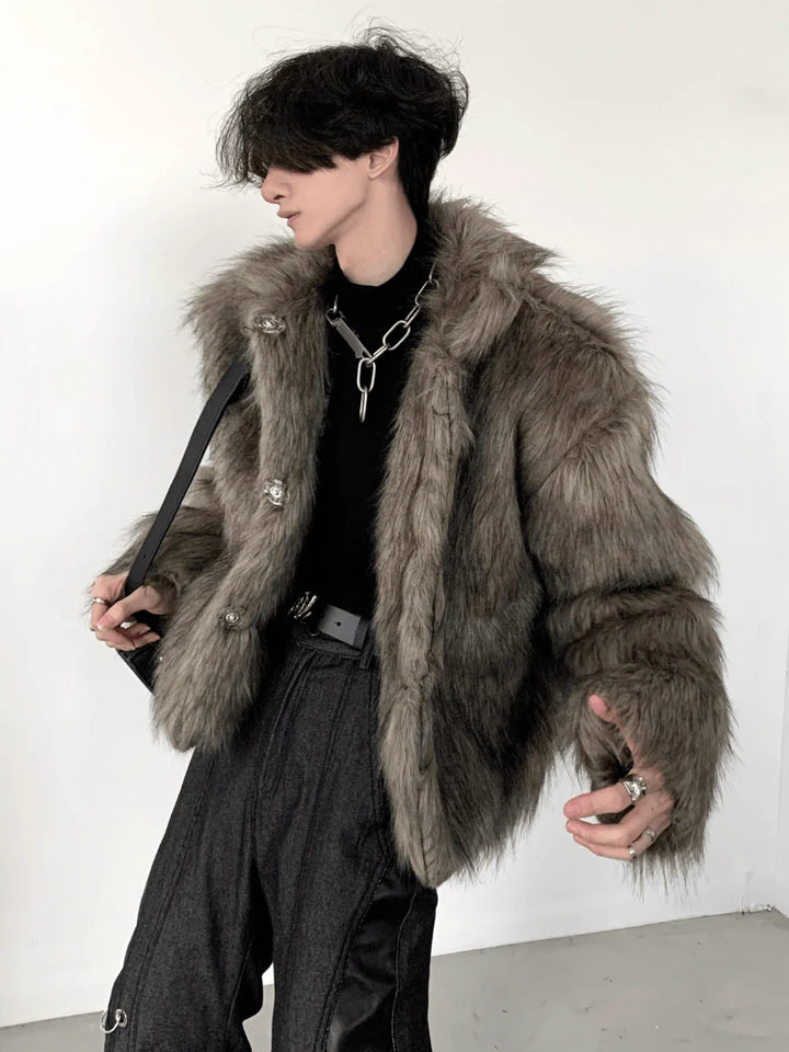 [AUTUMNWIND] LONG HAIRY SHORT SECTION FAUX FUR COAT ST1460