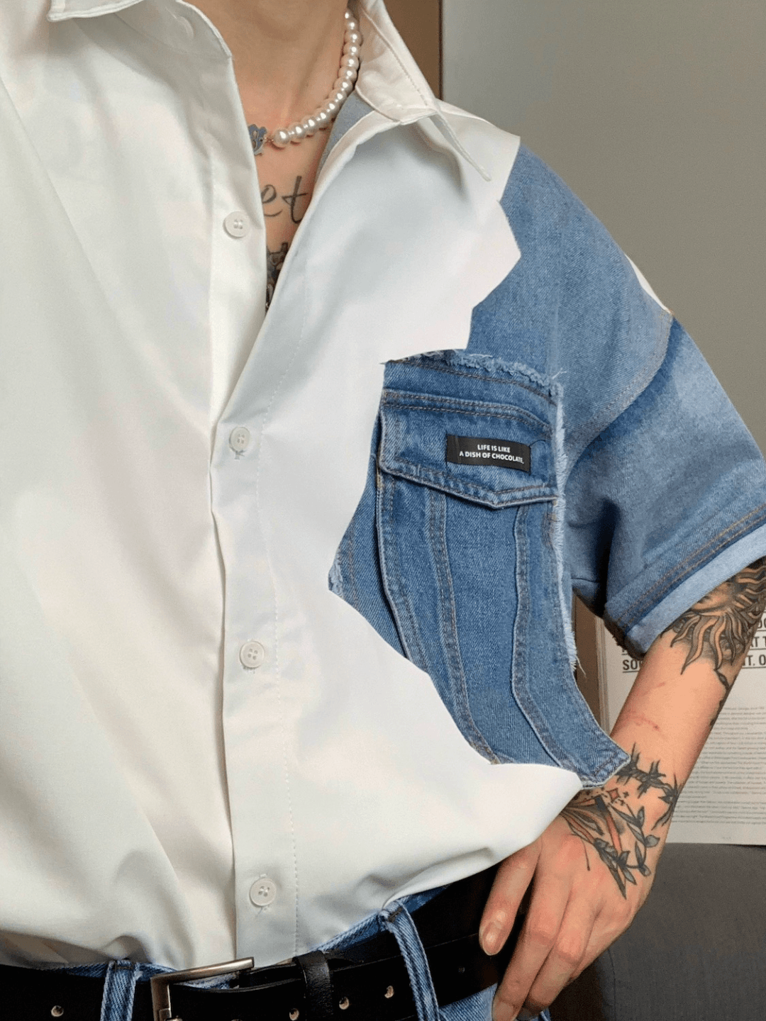 [CUIBUJU] hi-end denim shirt st1167