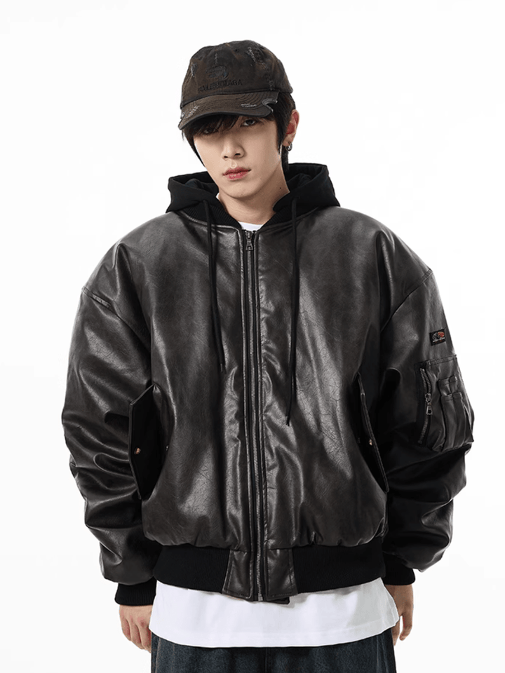 [motherfucker] American flight jacket leather jacket st1774