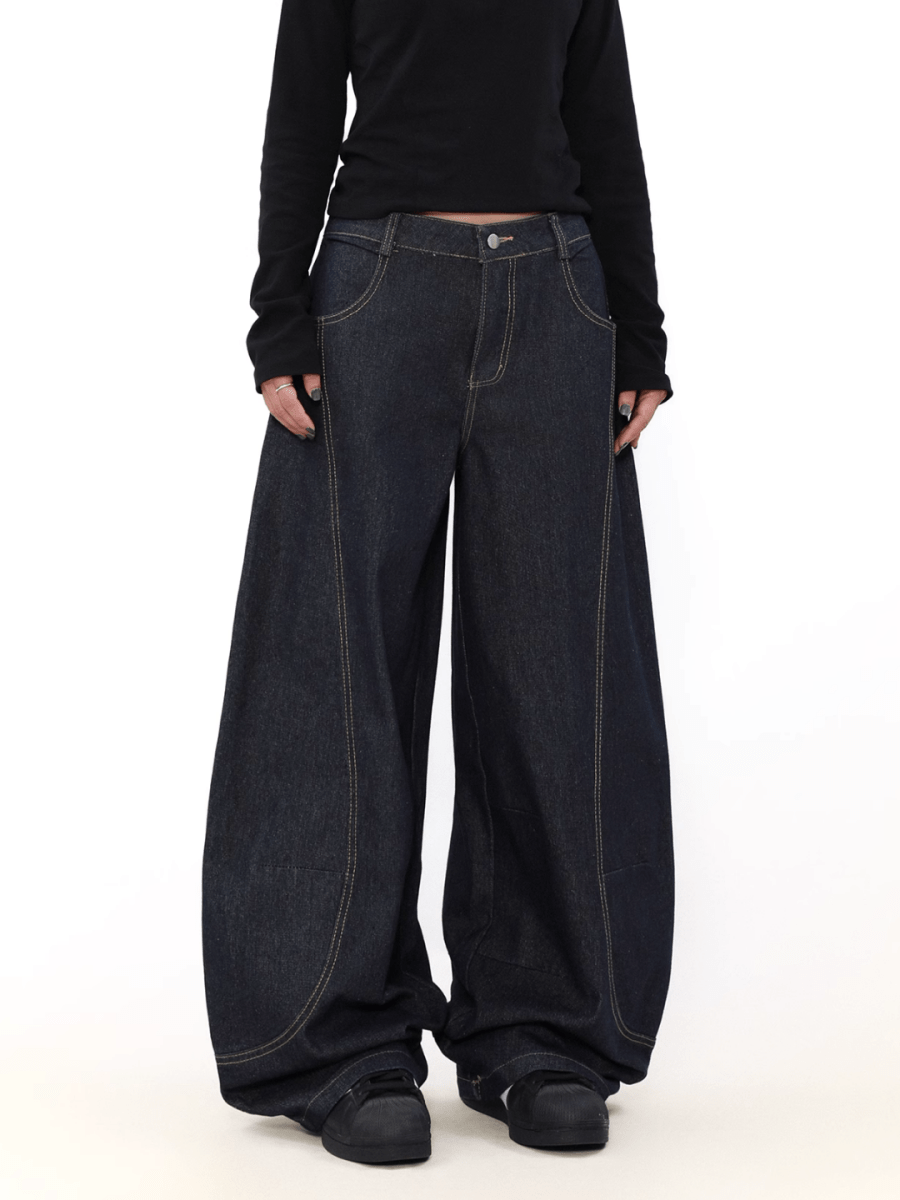 [MRNEARLY] wide leg straight jeans st2845