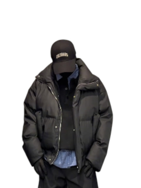 PU LEATHER STAND COLLAR BOX JACKET  tt030