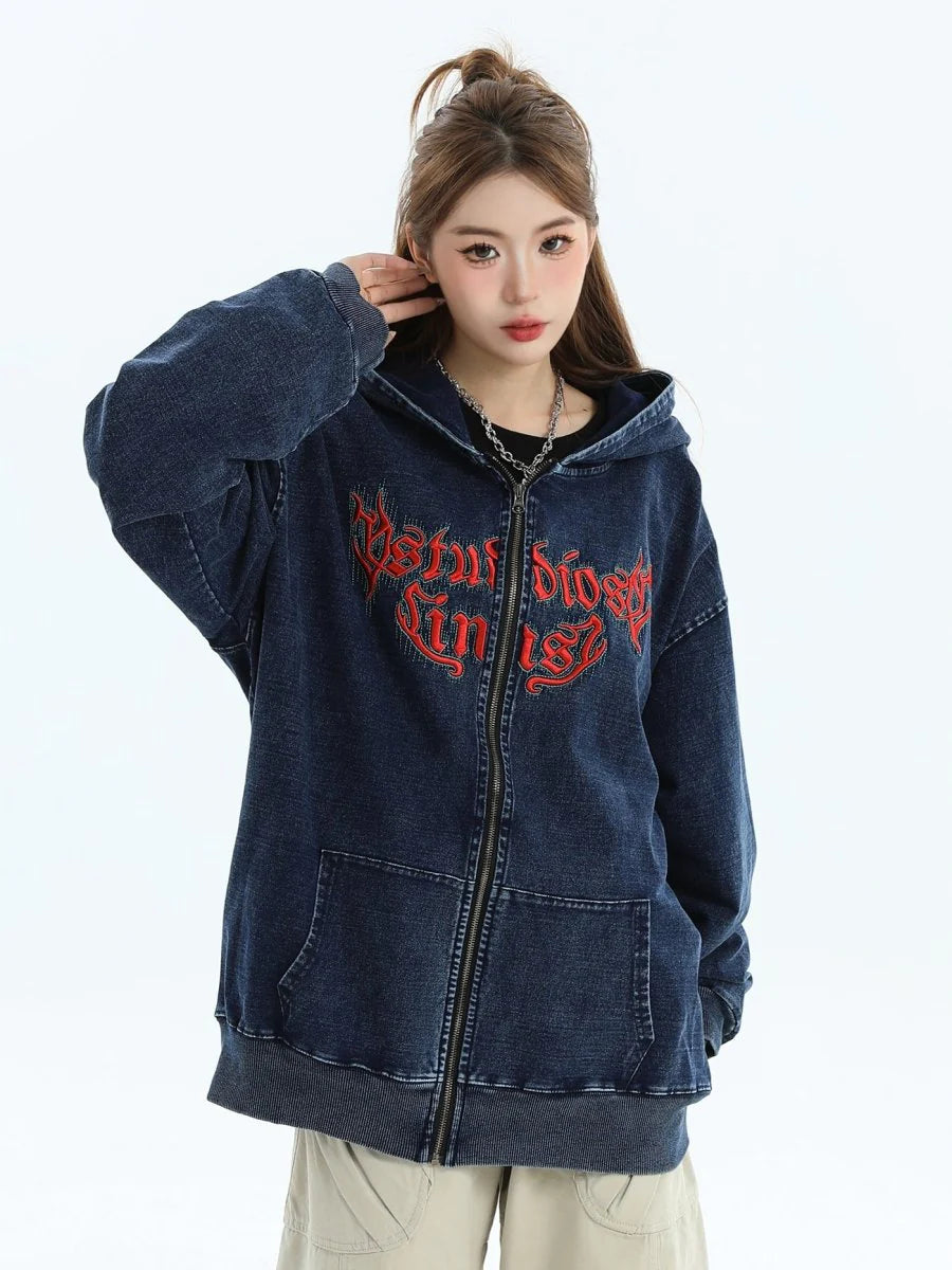 GOTHIC LETTER LOGO DENIM JACKET ST1248