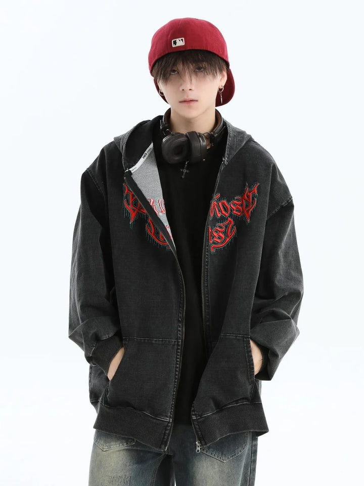 GOTHIC LETTER LOGO DENIM JACKET ST1248