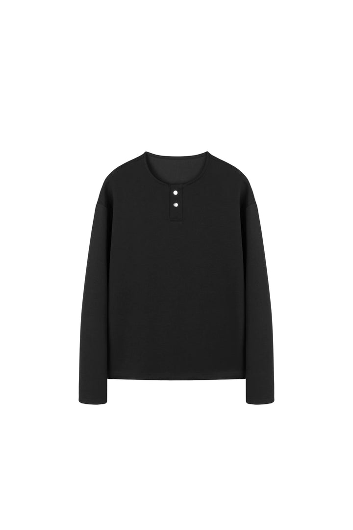 [FLAT ROOM] HENLEY NECK LONG-SLEEVE TEE ST2064