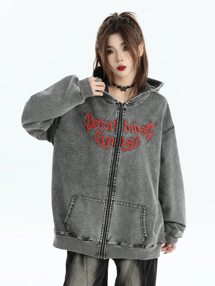 GOTHIC LETTER LOGO DENIM JACKET ST1248