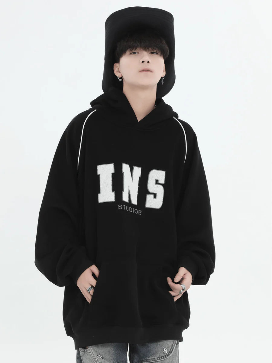 AMERICAN FLOCKED LOGO HOODED ST560