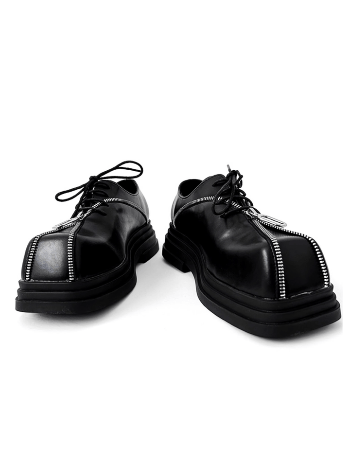 Square head leather shoes st2123
