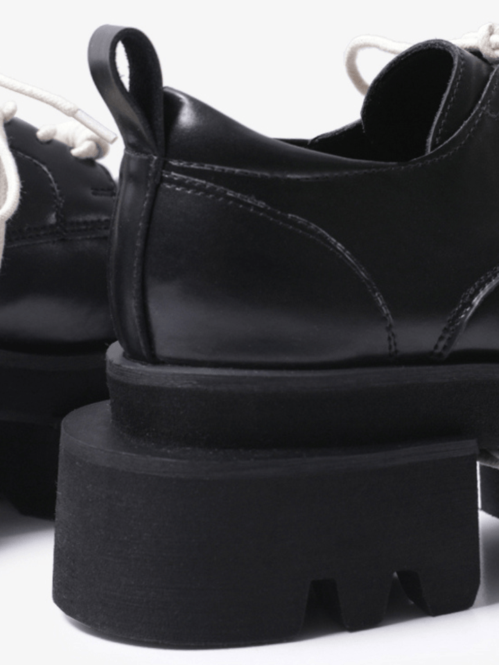 leather square head lace-up Derby shoes st1896