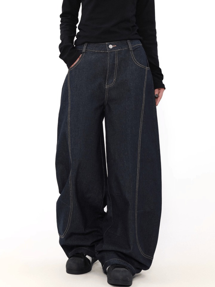 [MRNEARLY] wide leg straight jeans st2845