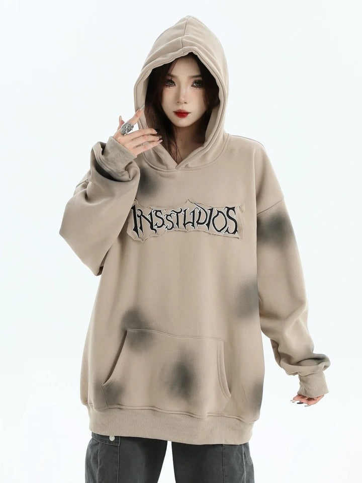 SPRAY PAINT LOGO LOOSE HOODIE ST1199