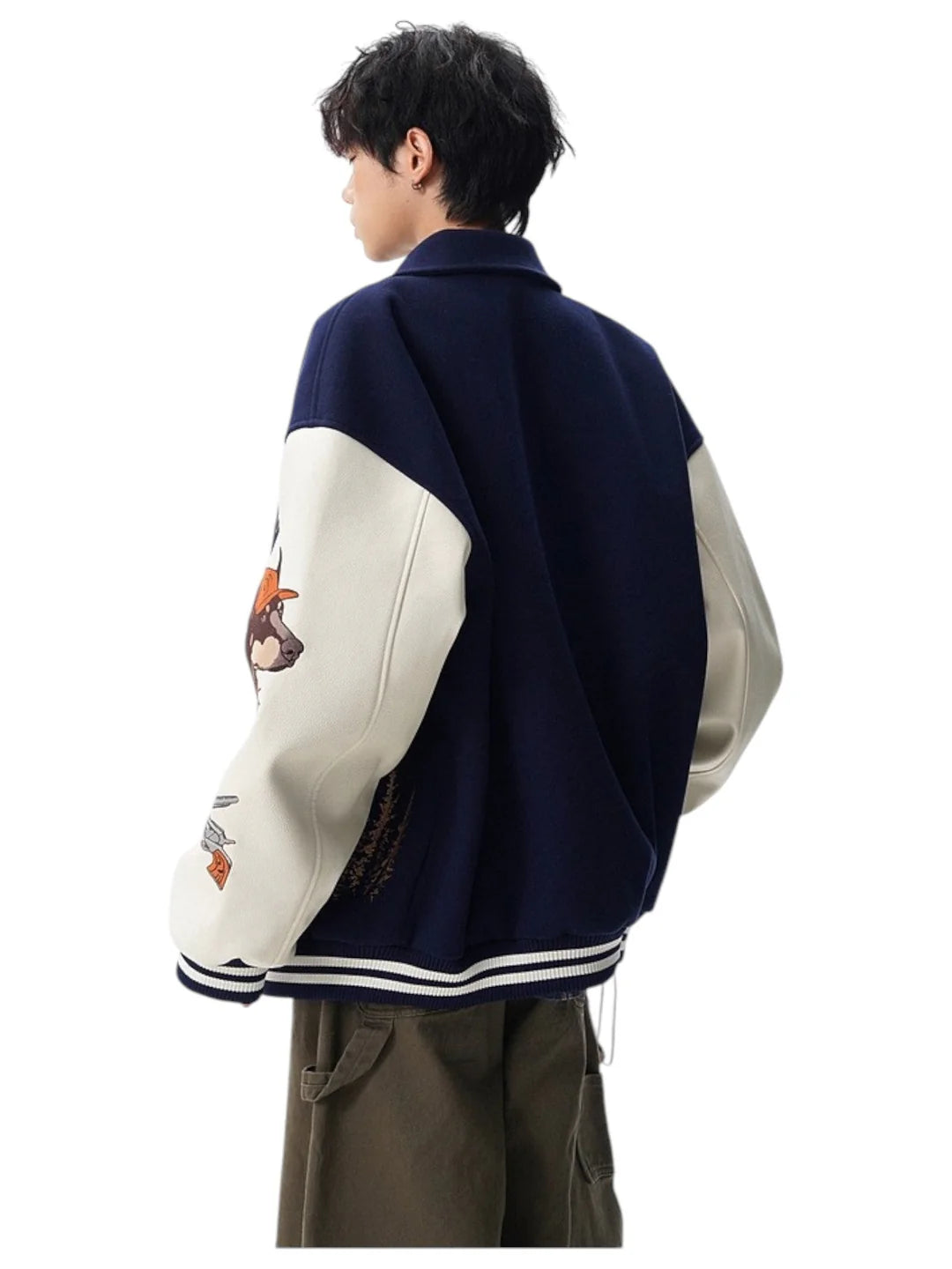 [W.K] PATCHED VARSITY EMBROIDERED JACKET st5030