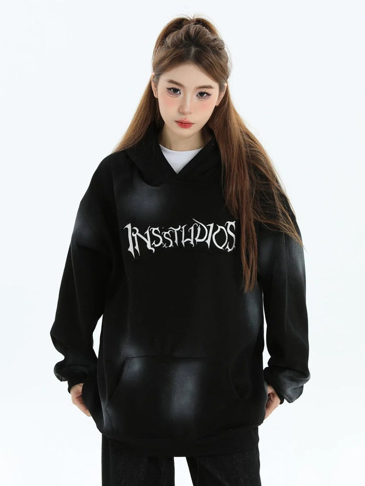 SPRAY PAINT LOGO LOOSE HOODIE ST1199