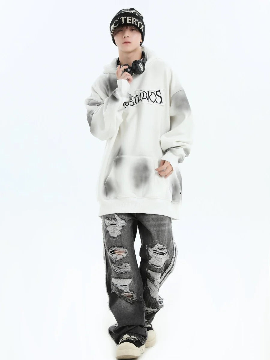 SPRAY PAINT LOGO LOOSE HOODIE ST1199