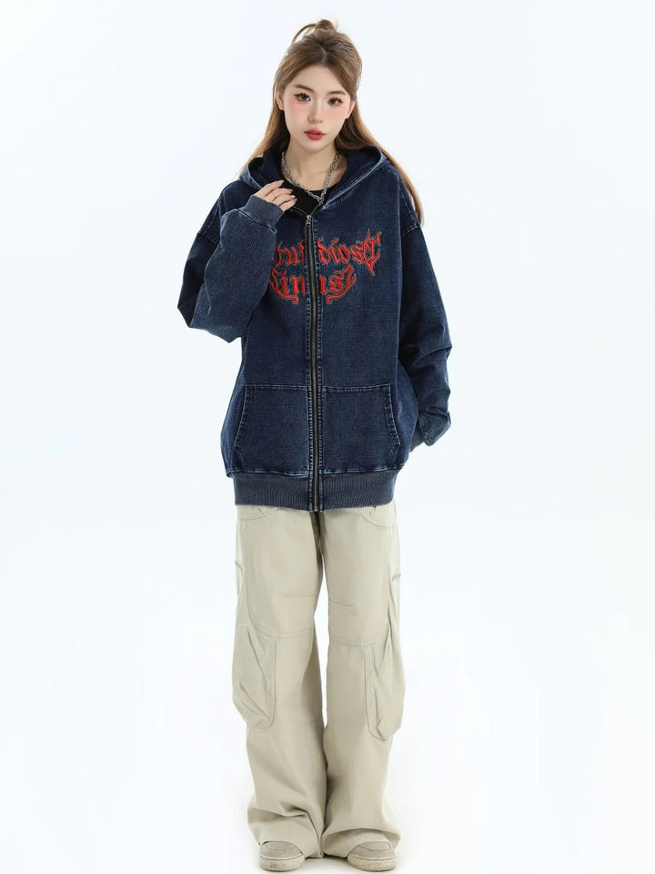 GOTHIC LETTER LOGO DENIM JACKET ST1248