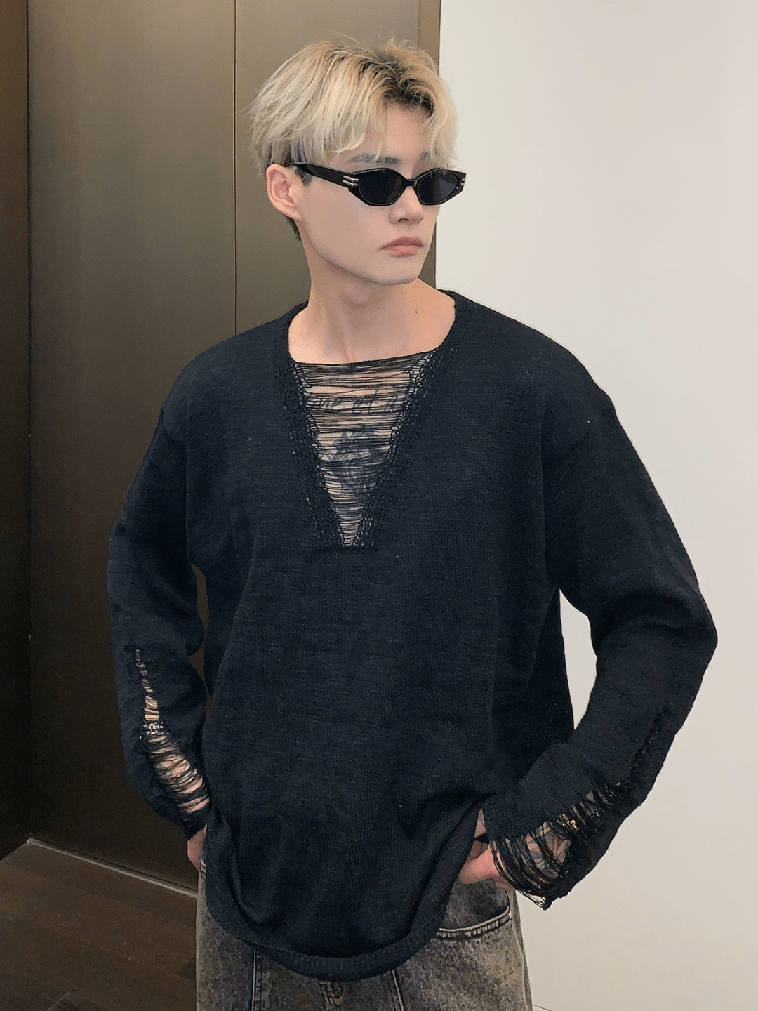 [CUIBUJU] V-neck loose trend within shirt st2061