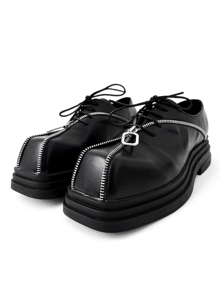 Square head leather shoes st2123
