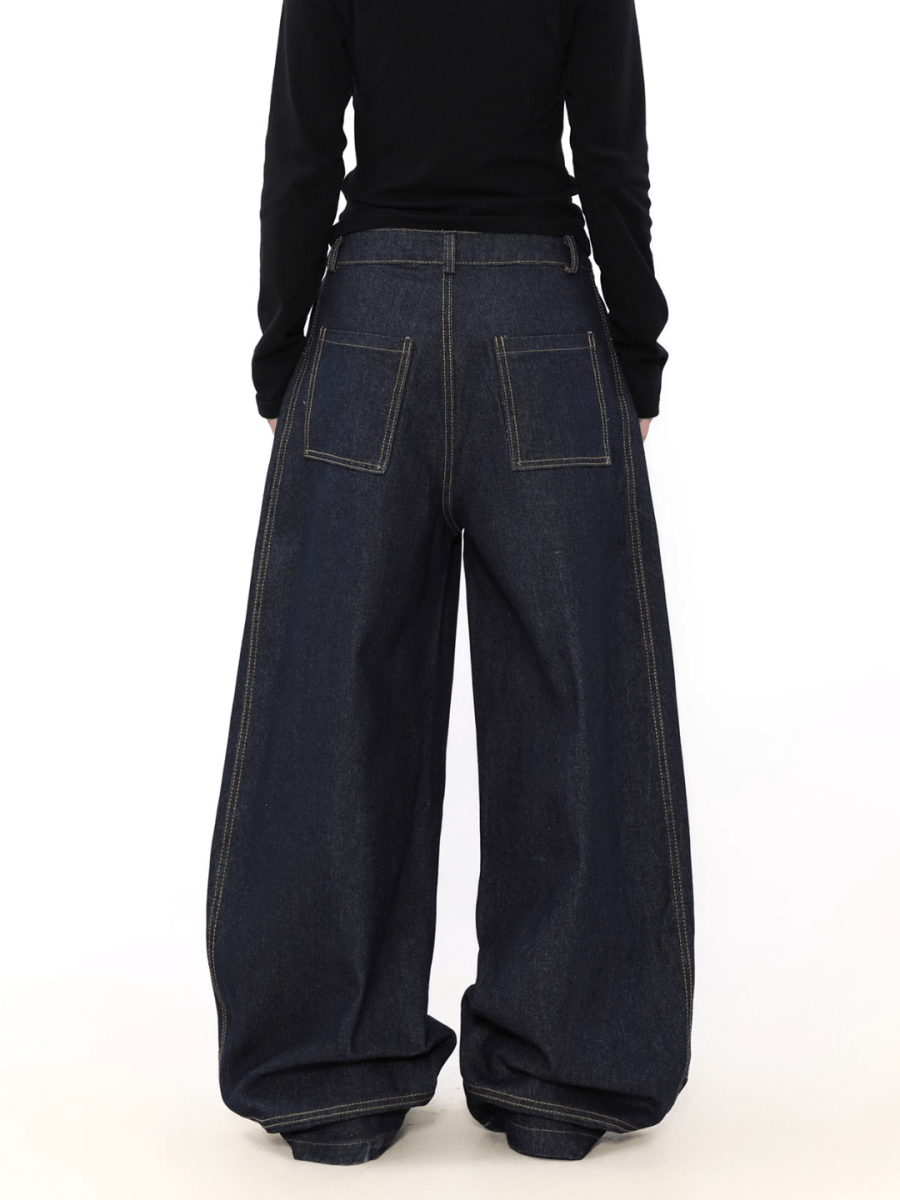 [MRNEARLY] wide leg straight jeans st2845