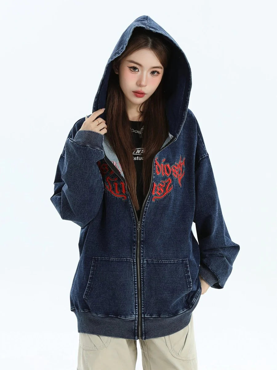 GOTHIC LETTER LOGO DENIM JACKET ST1248