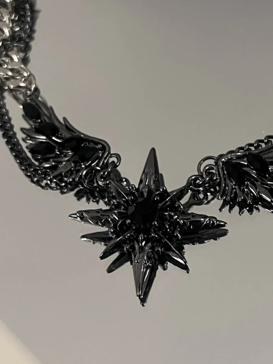 [CHEALIMPID] DARKGEMSTONE DIAMONDS WINGS DESIGN NECKLACE ST1190