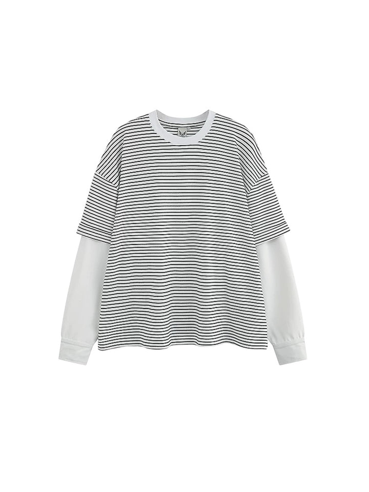 [FLAT ROOM] Layered Striped Long Sleeve Tee st2066