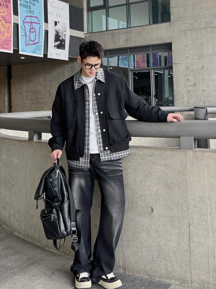 WASHED DRAPE STRAIGHT JEANS st5057