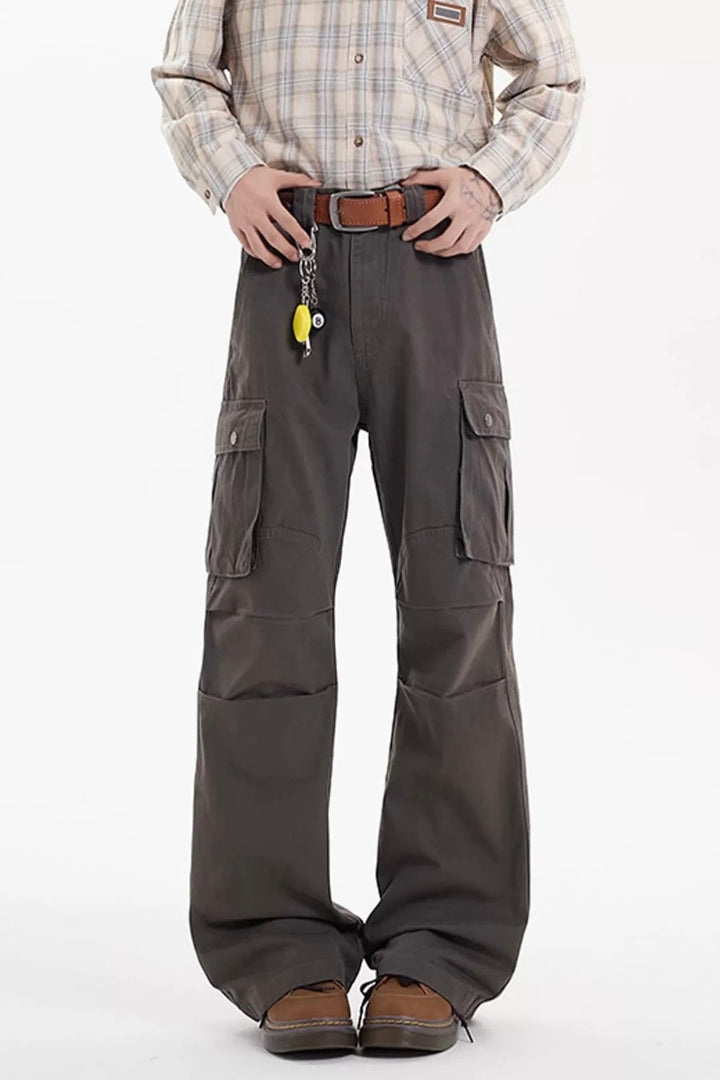 [FLAT ROOM] VINTAGE MULTI-POCKET WIDE-LEG CARGO PANTS ST2050