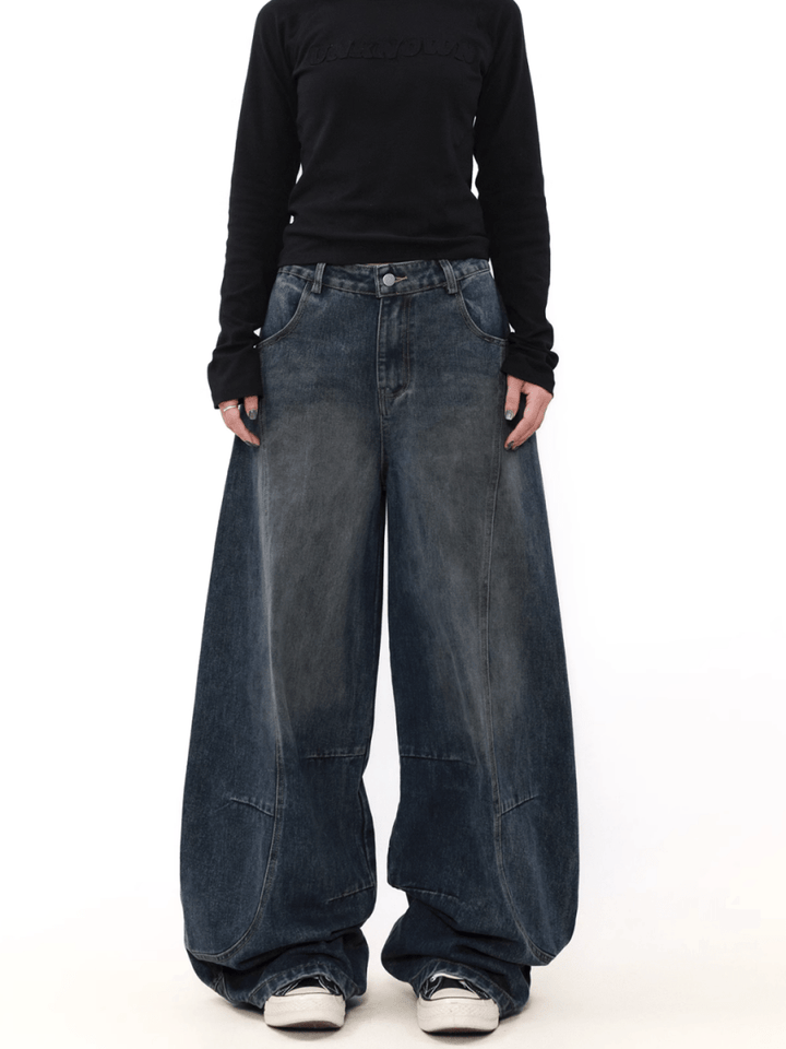 [MRNEARLY] wide leg straight jeans st2845