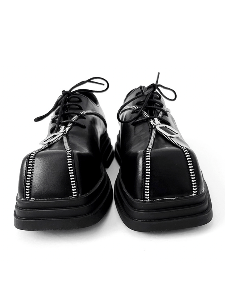 Square head leather shoes st2123