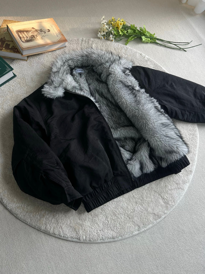 [FLAT ROOM] FAUX FUR LINED BOMBER JACKET st2067