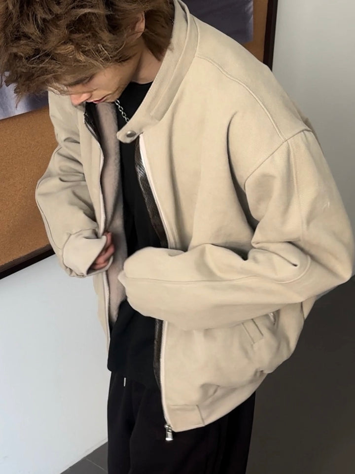 [FLAT ROOM] RETRO SHEARLING BOMBER JACKET ST1261